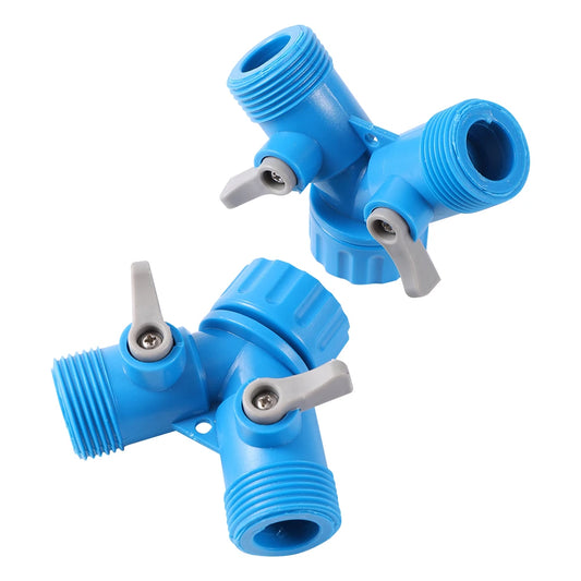 3/4" To 3/4" Male Thread 2-Way Shunt Valve Garden Hose Splitter  Y-Type Watering Connector Tap Faucet Adapter Water Controller